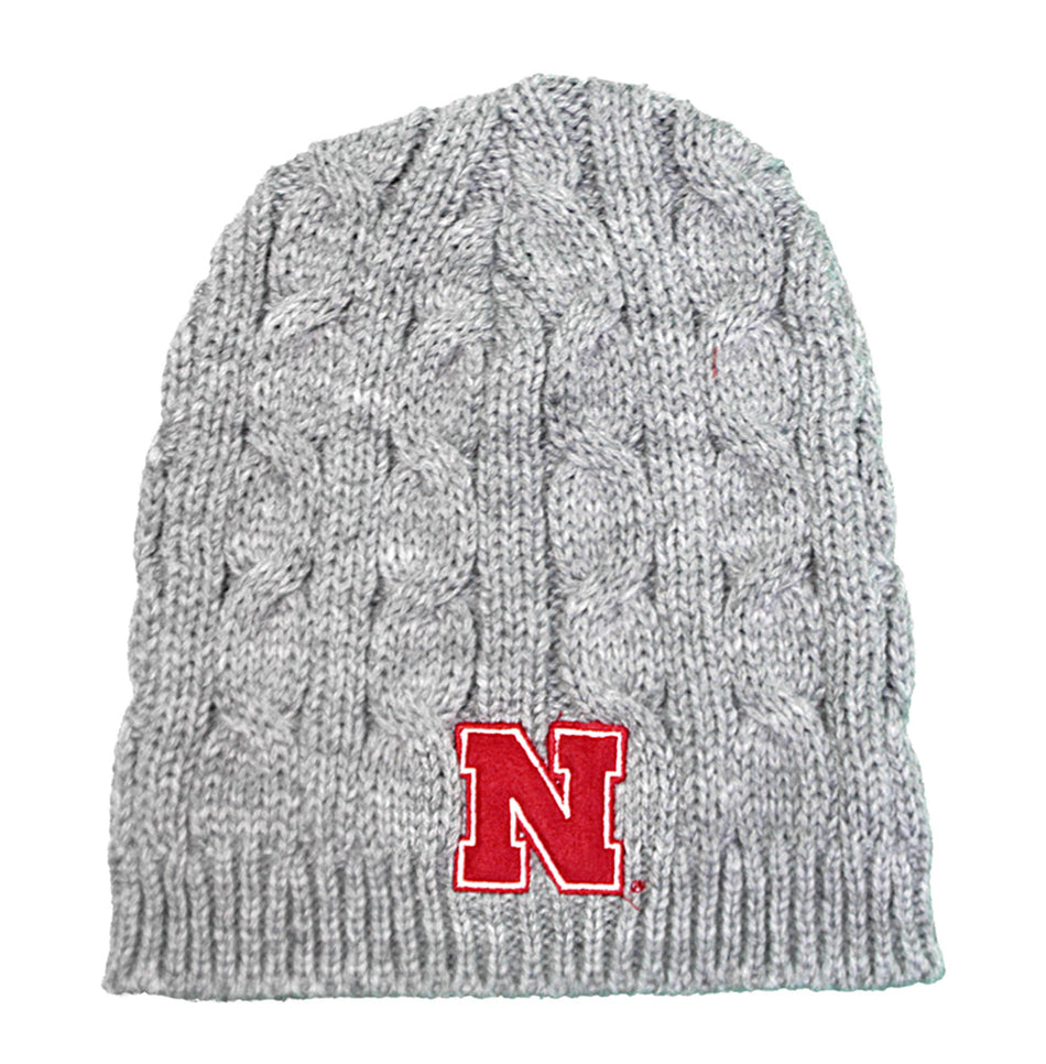Womens Husker Campfire Cable Knit Beanie