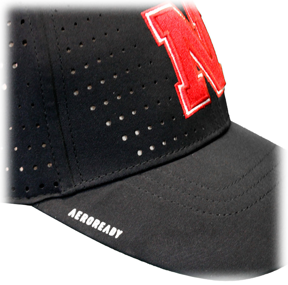 Adidas Nebraska Laser Performance Hat - Black
