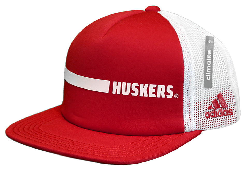 Adidas Nebraska Huskers Foam Flatbill