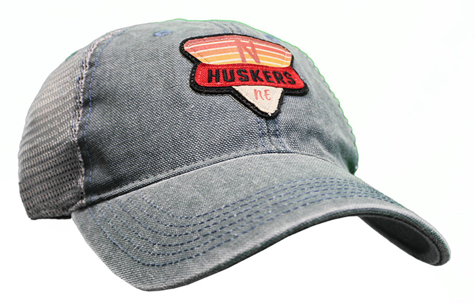 Blue Steel N Huskers Trucker