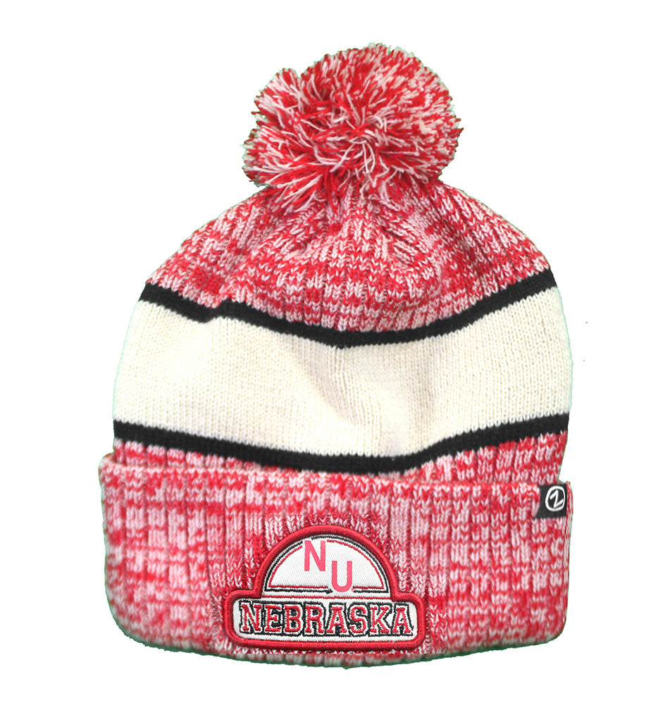 NU Nebraska Brighton Cuffed Pom Knit