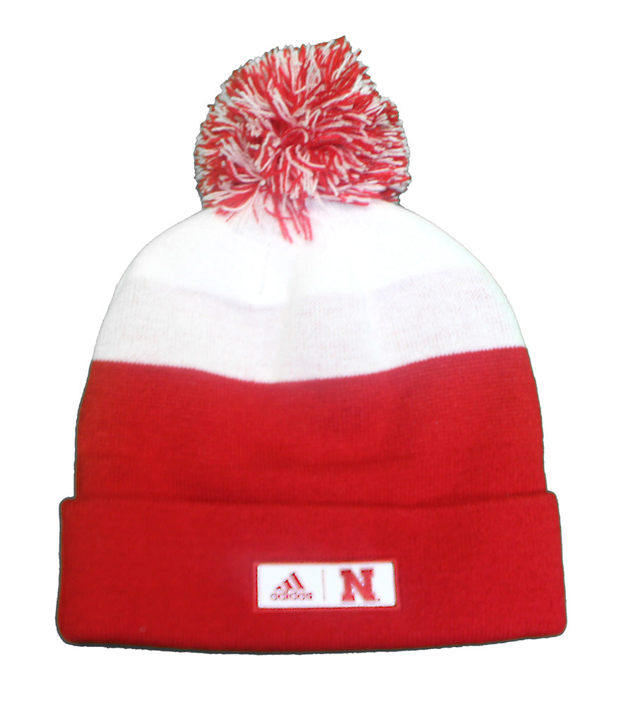 Adidas Scarlet N Cream Nebraska Huskers Knit Pom