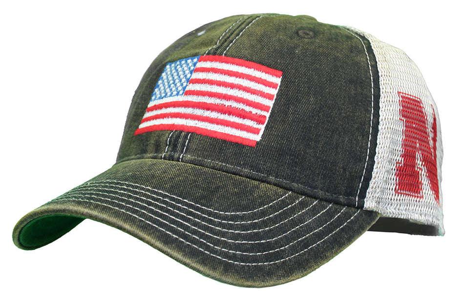 Nebraska USA Flag Trucker