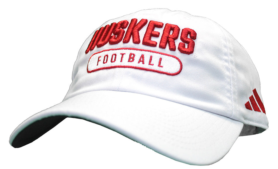 Adidas Nebraska Football Coaches Sideline Slouch - White