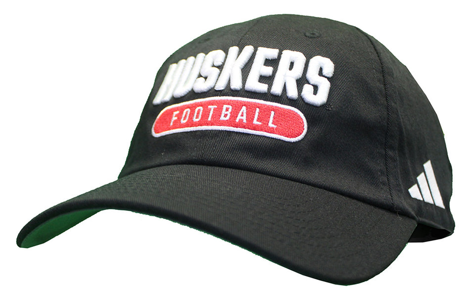 Adidas Nebraska Football Coaches Sideline Slouch - Black
