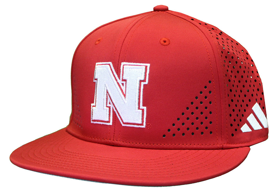 Adidas Nebraska Laser Performance Flat Brim