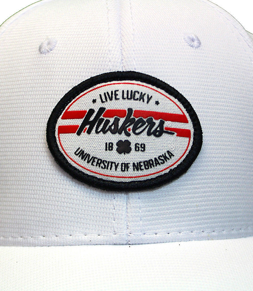 Huskers Live Lucky Black Clover Fitted Cap