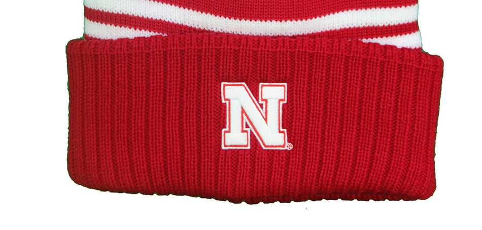 Nebraska Maverick Stripe Cuff Pom