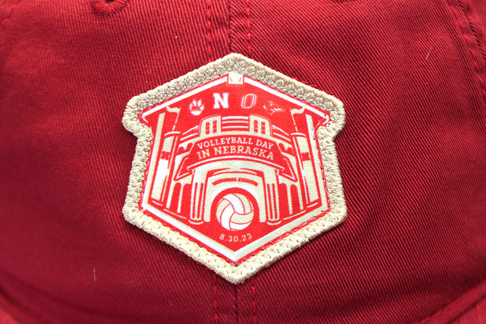 Volleyball Day In Nebraska Adjustable EZA Hat - Red