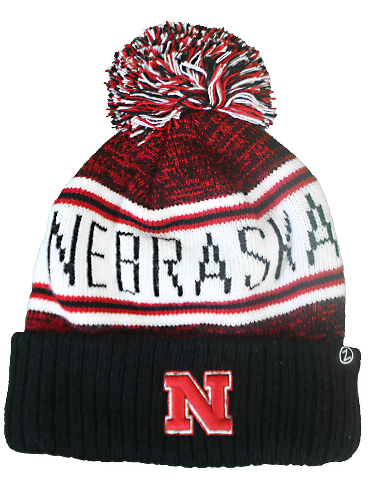 Nebraska Ecstatic 3D Iron N Textured Rib Cuff Beanie