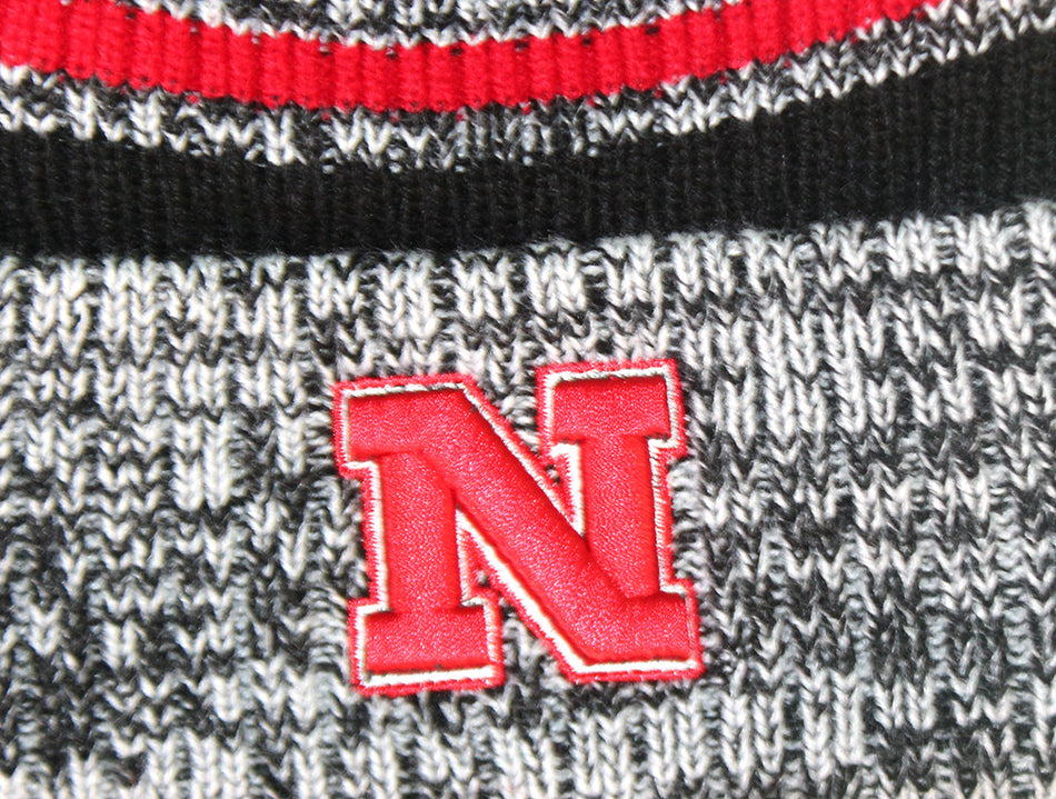 Nebraska Festive Marled Rib Cuff Beanie