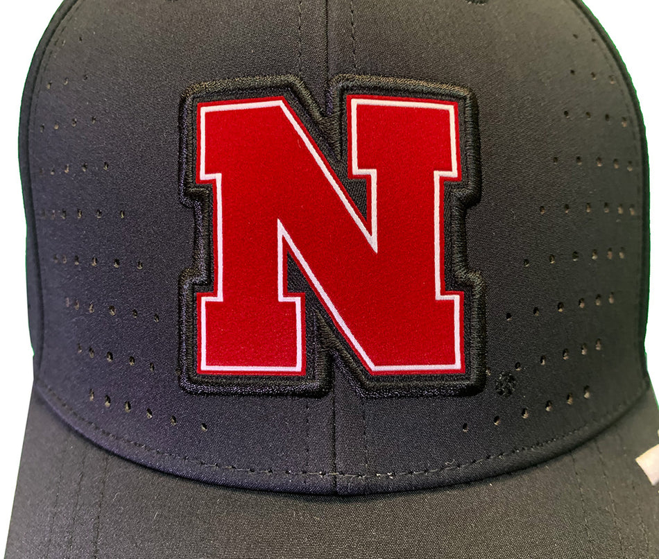 Adidas 2024 Nebraska Laser Perforated Hat - Black