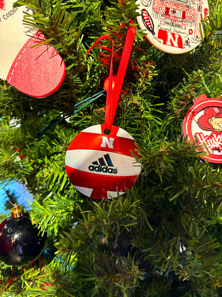 Nebraska Volleyball Adidas Ornament