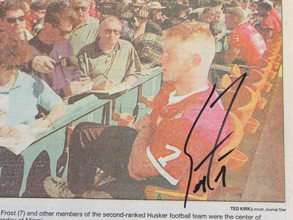 Scott Frost Autographed 1998 Orange Bowl Journal Star Preview Paper