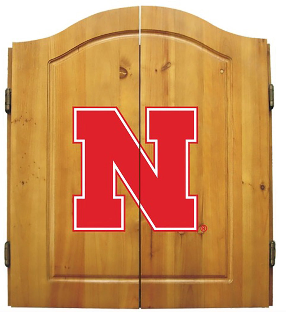 Nebraska Dart Board and Wall Case Set