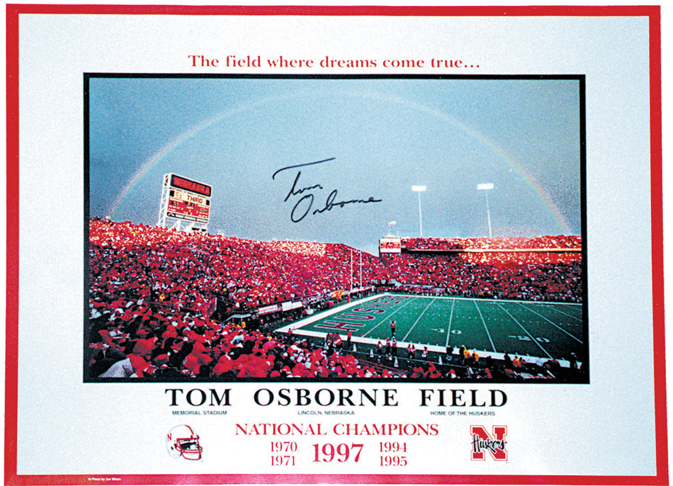 Coach Osborne Autographed Game Day Rainbow Poster