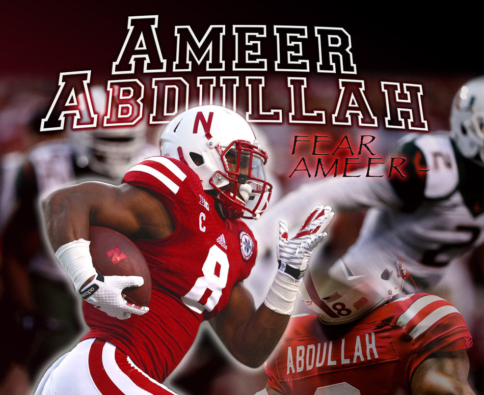 Ameer Abdullah Autographed Career Print