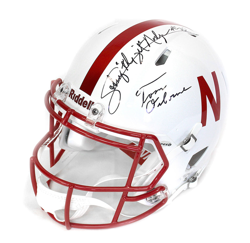 Tom Osborne N Johnny Rodgers Autographed Speed Helmet