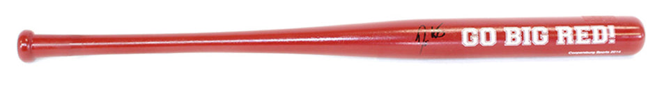 Coach Erstad Autographed Go Big Red Mini Bat