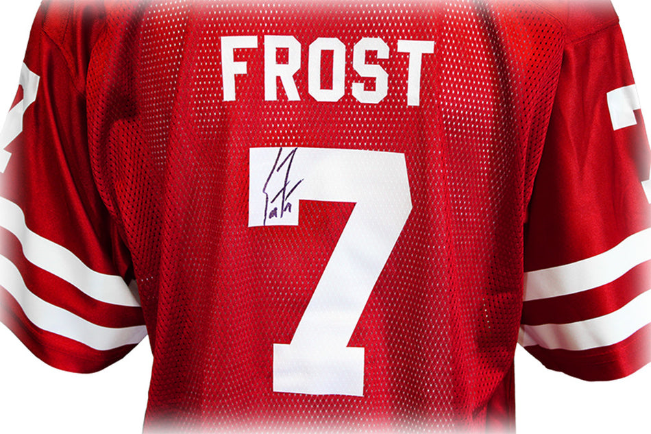 Coach Frost Autographed Nebraska Home Game Adidas Jersey