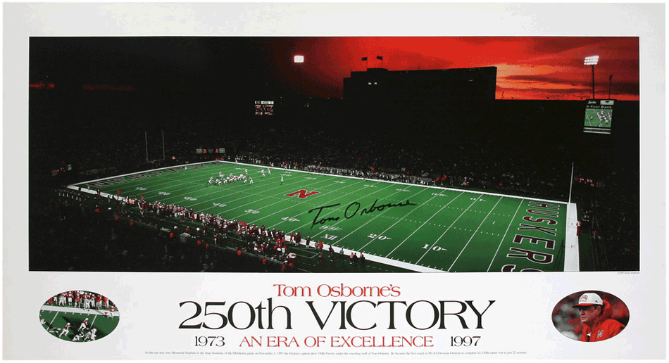 Coach Osborne Autographed 250th Win Print