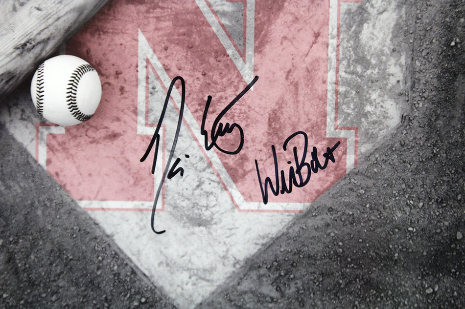 Bolt and Erstad Autographed Husker Home Plate Print