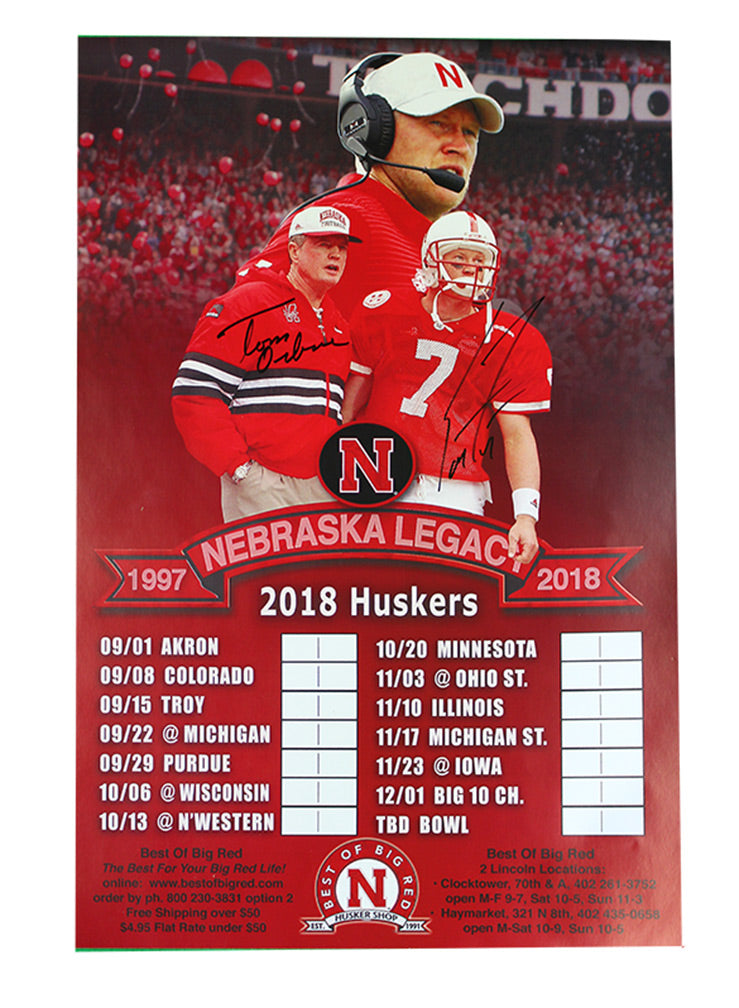 Osborne N Frost Autographed Legacy Schedule Poster