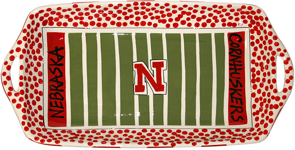 Huskers Football Field Serving Platter