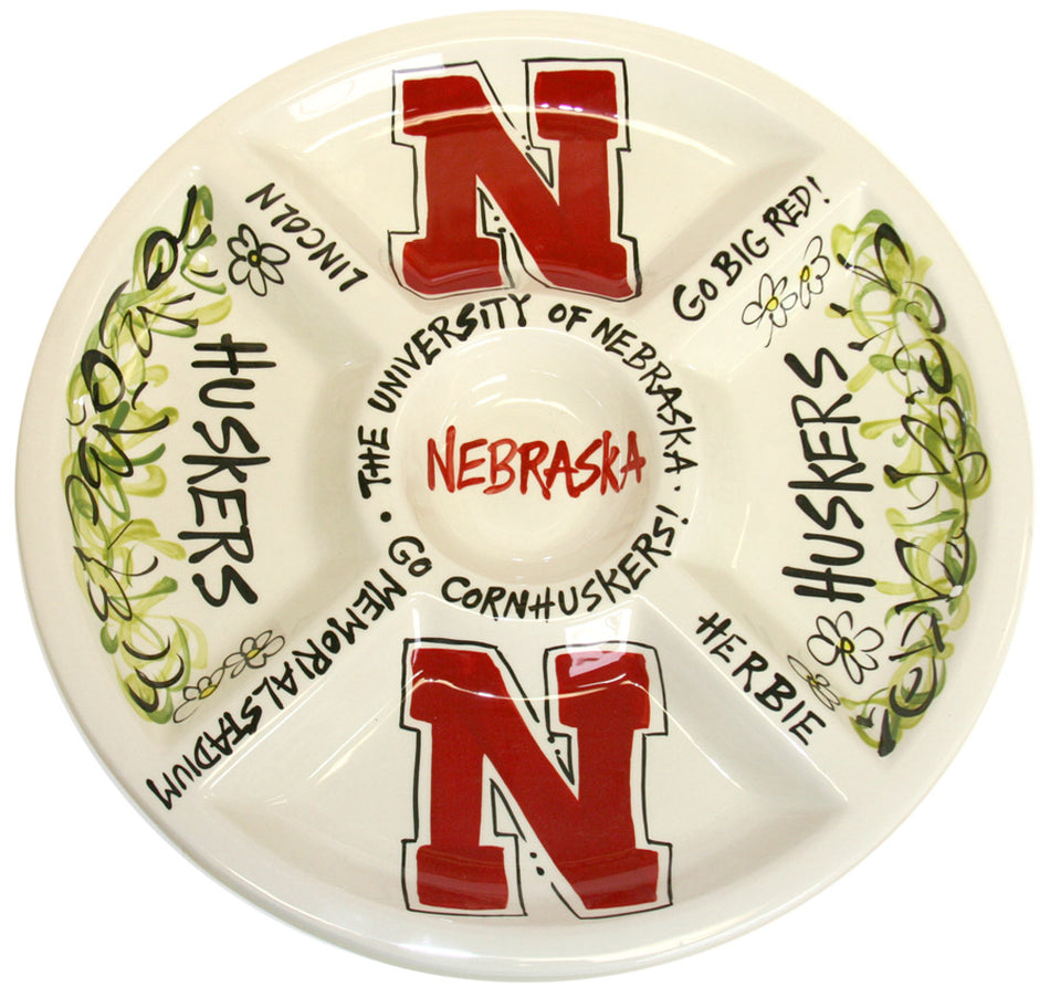 Cornhuskers Divided Veggie Platter