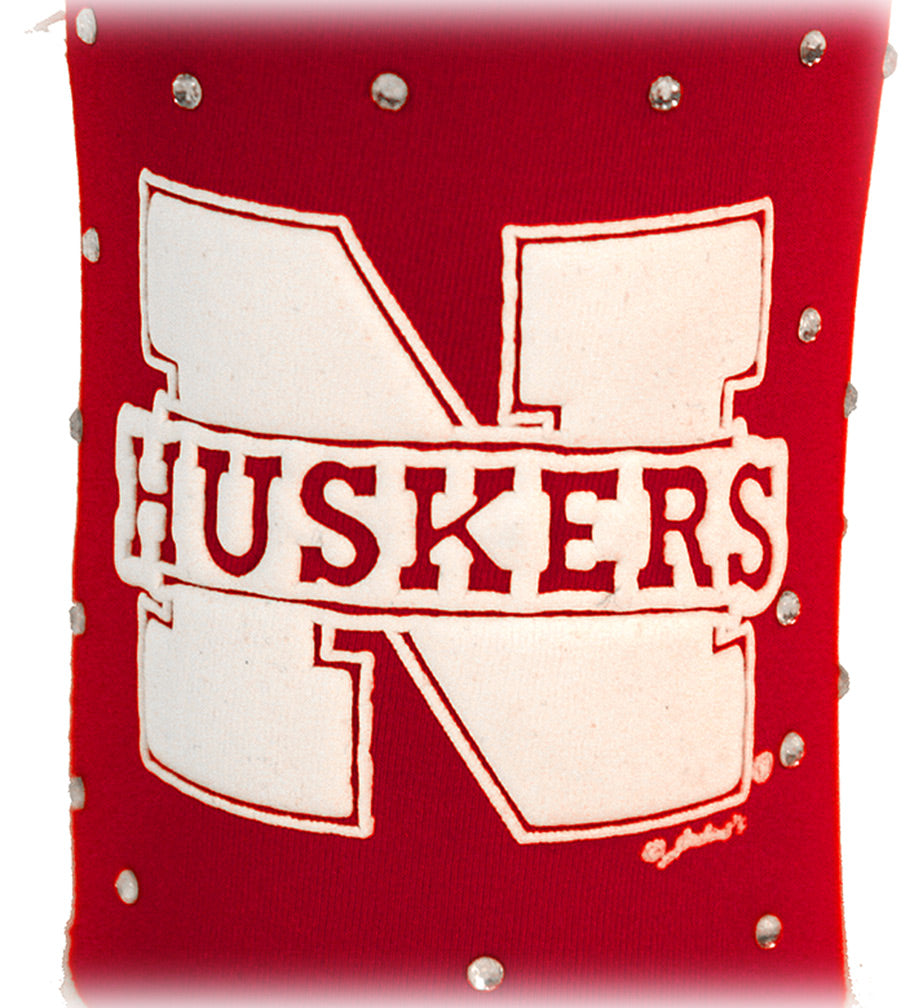 N Huskers Rhinestone Studded Koozie