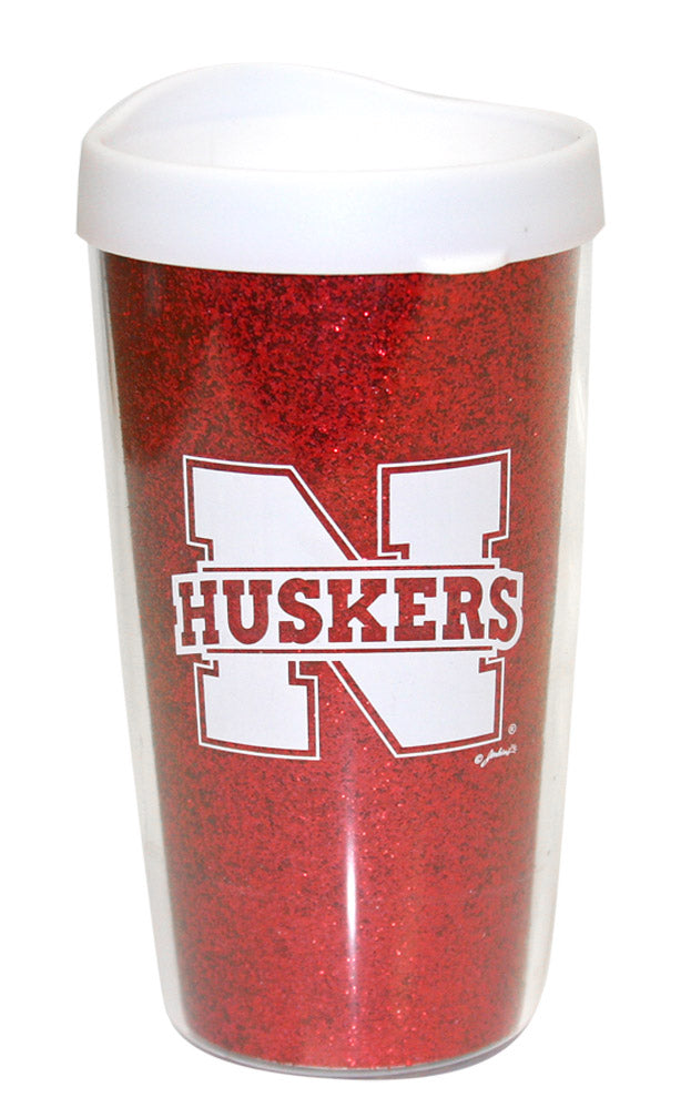 Husker Glitter Travel Mug