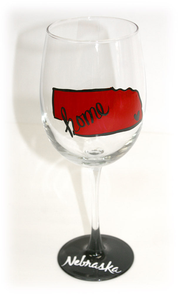 Nebraska Home Wine Glass