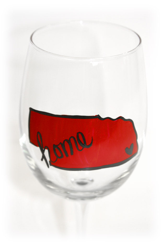 Nebraska Home Wine Glass