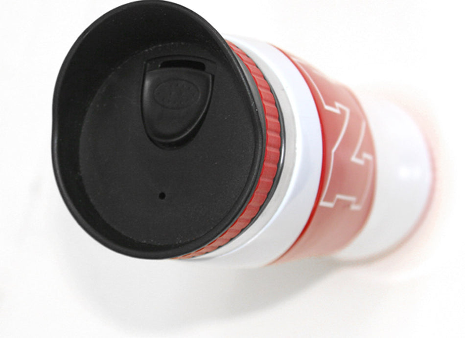 White/Red travel Iron N tumbler
