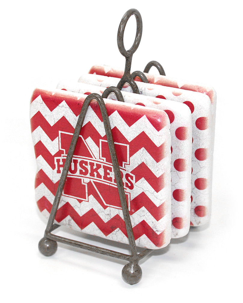 Husker Logo Pattern Coasters Set of 4
