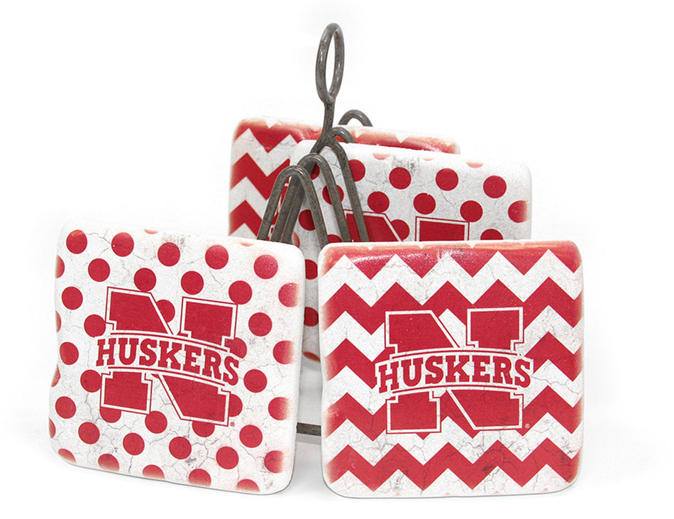Husker Logo Pattern Coasters Set of 4