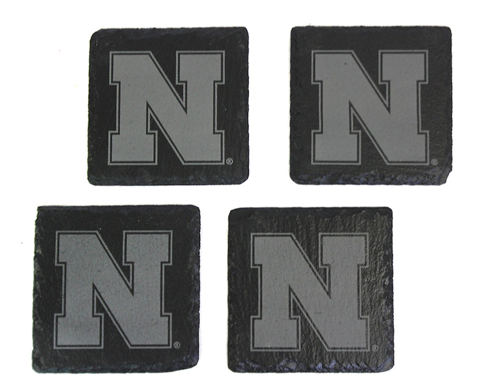 Nebraska Iron N Slate Coaster Set
