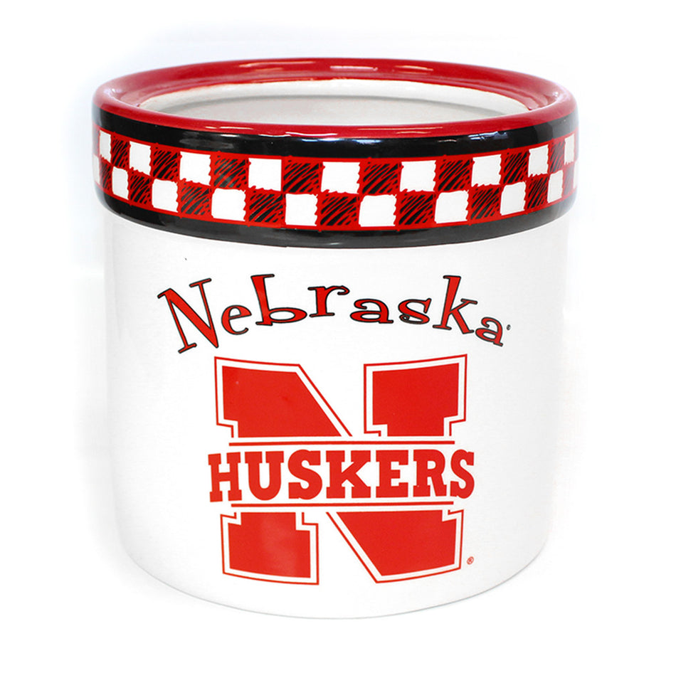 Go Huskers Polka Dot Cookie Jar