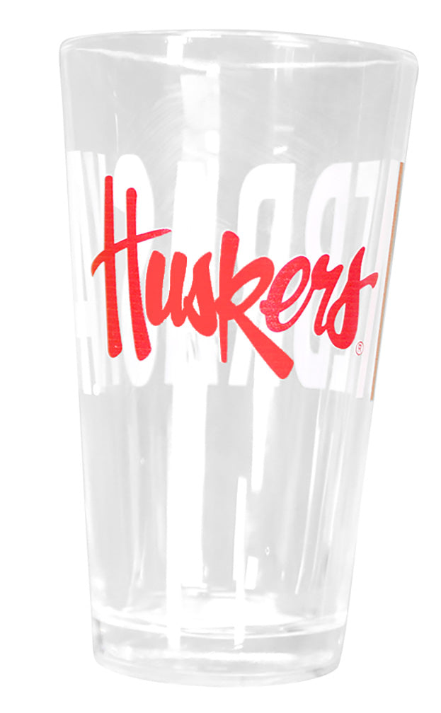Huskers Script Pint Glass