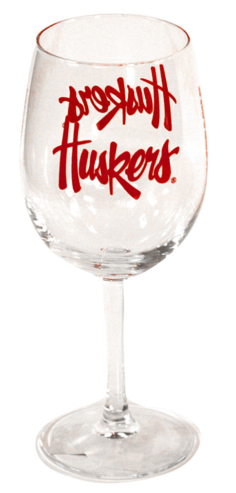 Huskers Game Day 12 Oz Wine Glass