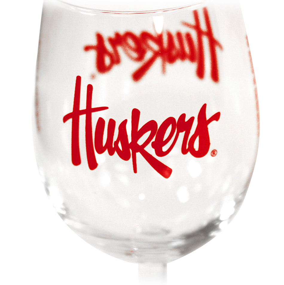 Huskers Game Day 12 Oz Wine Glass