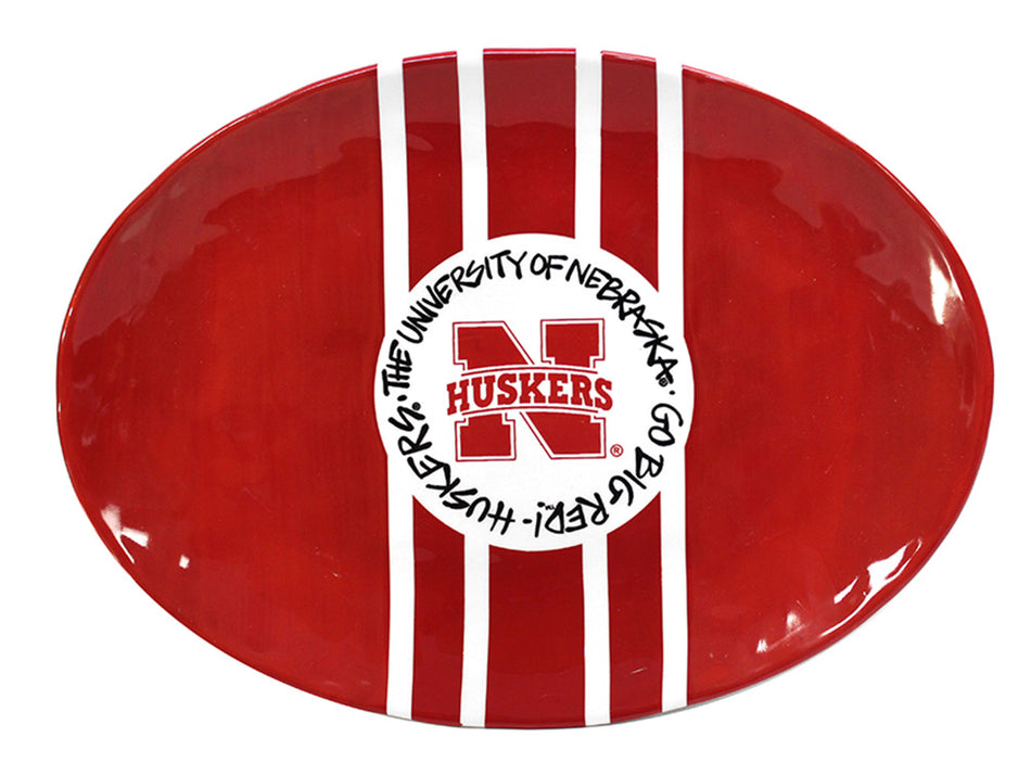 Husker Mascot Striped Platter