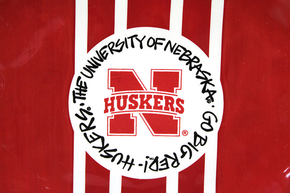 Husker Mascot Striped Platter