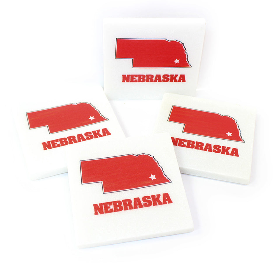 Marble Nebraska State Coaster Set