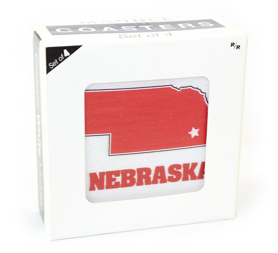 Marble Nebraska State Coaster Set