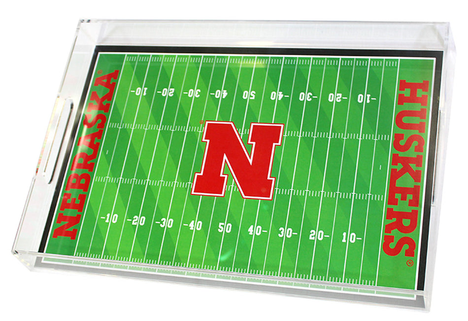 Nebraska Husker Football Field Serving Tray