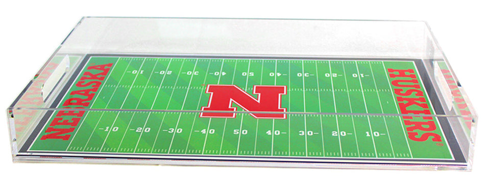 Nebraska Husker Football Field Serving Tray