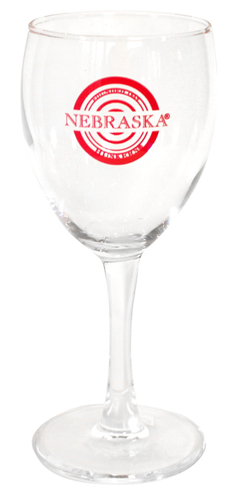 Nebraska Bullseye Wine Glass