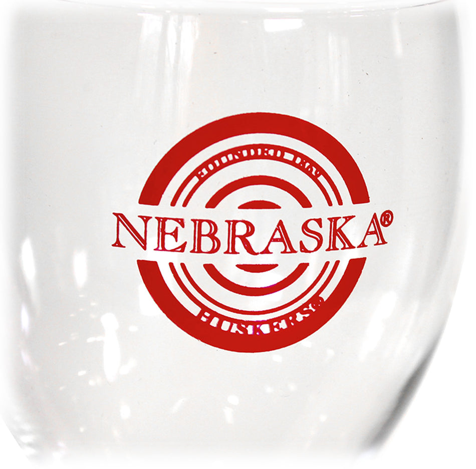 Nebraska Bullseye Wine Glass