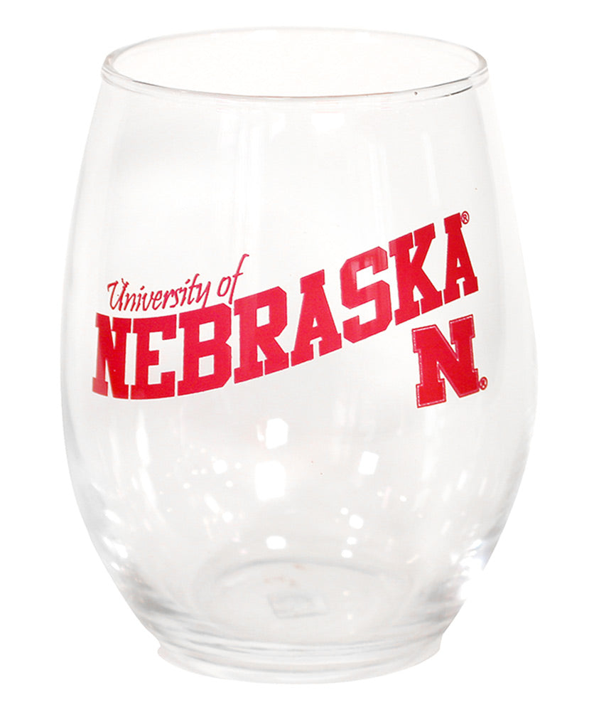 U. of Nebraska Stemless Swoop Wine Glass
